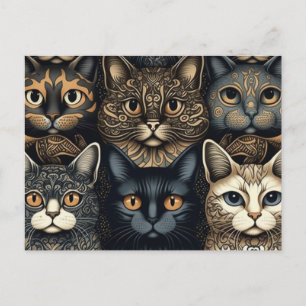 Süße Katzen posieren zusammen Postkarte