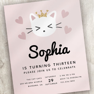 Süße Katzen Rosa Budget Geburtstagsfeier