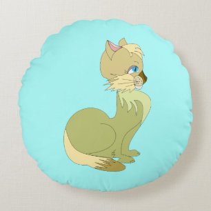 Süße Katzen-Rundkissen Rundes Kissen
