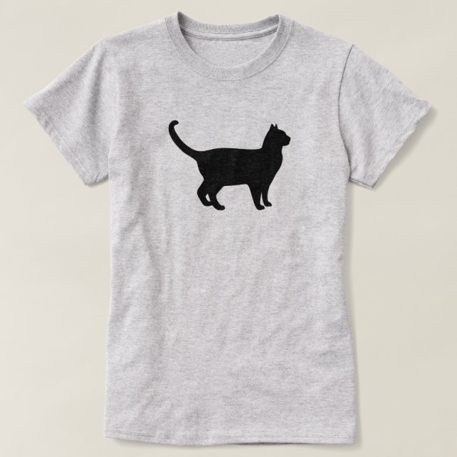 Süße Katzen-Silhouette T-Shirt (Design vorne)