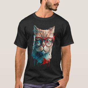 Süße Katzen-Sonnenbrille Bunte Katzen-Mama Ehefrau T-Shirt