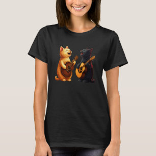 Süße Katzen spielen Gitarre Musiker Musik T-Shirt