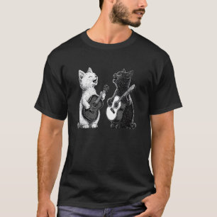 Süße Katzen spielen Gitarre Musiker Musik T-Shirt