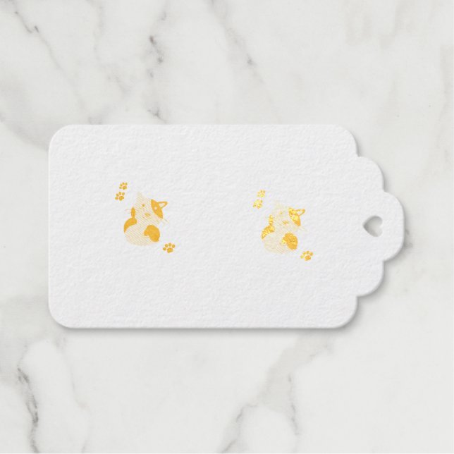 Süße Katzen-Tasse Geschenkanhänger (Vorderseite (Horizontal))