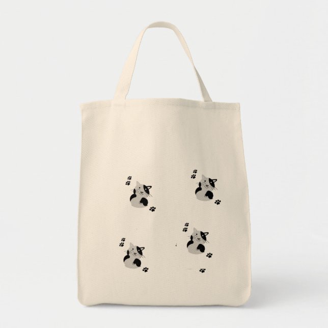 Süße Katzen-Tasse Tragetasche (Vorne)