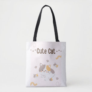 Süße Katzen-Tragetasche Kawaii-Katzen-Leinenbeut