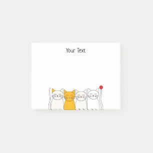 Süße Katzen-Truppe Haftnotizen Minimalistischer Ka Post-it Klebezettel