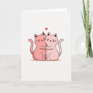 Süße Katzen Umarmen Liebenskarte Karte