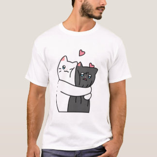 Süße Katzen Umarmen mit Liebe T-Shirt