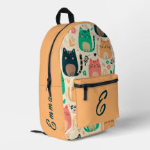 Süße Katzen und Blumenmuster individuell monogramm