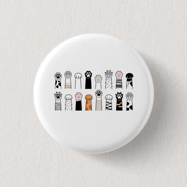 süße Katzen- und Hundepfoten Button (Vorderseite)