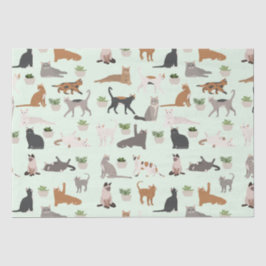 Süße Katzen und Zimmerpflanzen Decoupage Seidenpapier