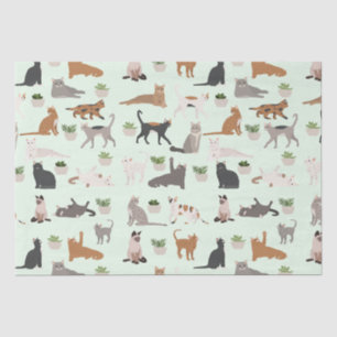 Süße Katzen und Zimmerpflanzen Decoupage Seidenpapier