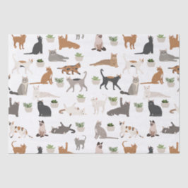 Süße Katzen und Zimmerpflanzen Decoupage Seidenpapier