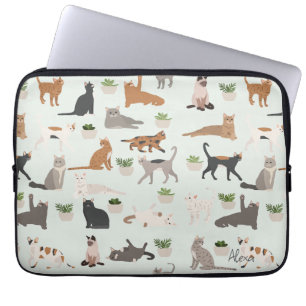 Süße Katzen und Zimmerpflanzen Laptopschutzhülle