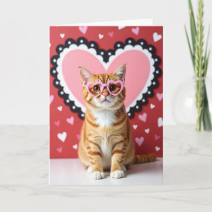 Süße Katzen-Valentins-Herzkarte Karte