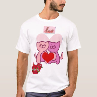 Süße Katzen Valentinsliebe T-Shirt