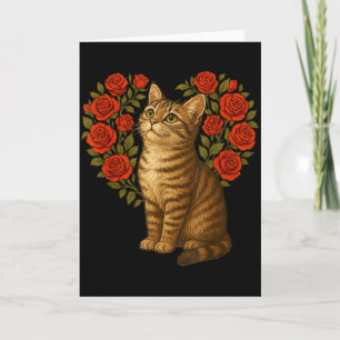 Süße Katzen Valentinstag Florales Herz Lustige Kat Karte