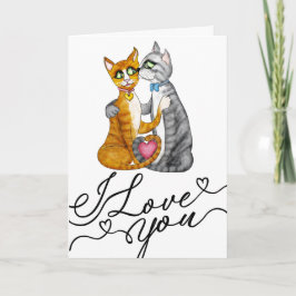 Süße Katzen Valentinstag Ich liebe dich Karte