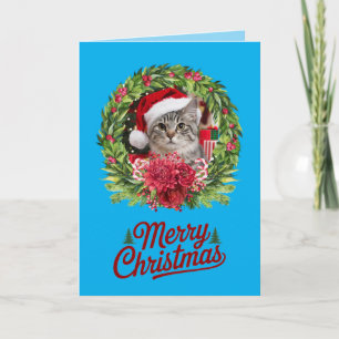 Süße Katzen-Weihnachtsgirlande Karte