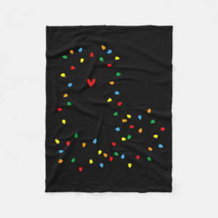 Süße Katzen-Weihnachtslicht-Grafik Katze Schwarz M Fleecedecke