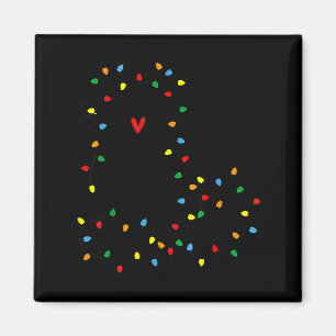 Süße Katzen-Weihnachtslicht-Grafik Katze Schwarz M Magnet