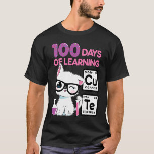 Süße Katzen-Wissenschaftlerin 100 Schultage Mädche T-Shirt