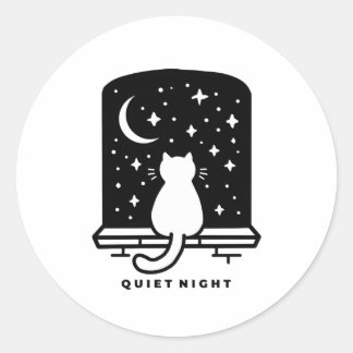 Süße Katzenaufkleber Kawaii Minimal Design Runder Aufkleber