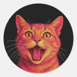 Süße Katzenaufkleber. Runder Aufkleber