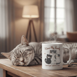 Süße Katzenfamilien-Tasse Ich liebe meine Familie  Kaffeetasse