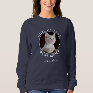 Süße Katzenfoto-Name Weiße Pfotenabdrücke Personal Sweatshirt