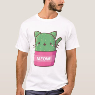 Süße Katzenkaktuspflanze Wortspiel T-Shirt