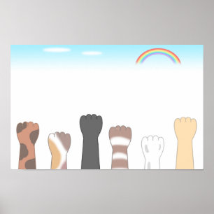 Süße Katzenkrallen, die Kratzer hinterlassen. Poster