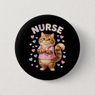 Süße Katzenkrankenschwester Rn Lpn Cna Niedliche H Button