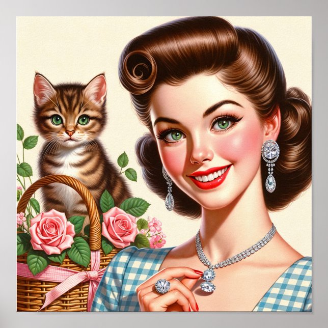 Süße Katzenlady Poster (Vorne)