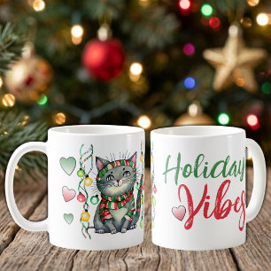 Süße Katzenlichter Weihnachtsstimmung Weihnachten Kaffeetasse