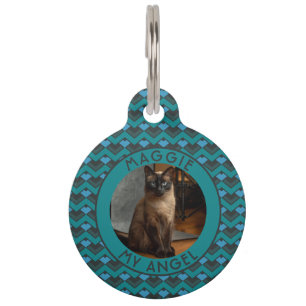 Süße Katzenliebhaber-Geschenk-Chevron-Symmetrie Haustiermarke