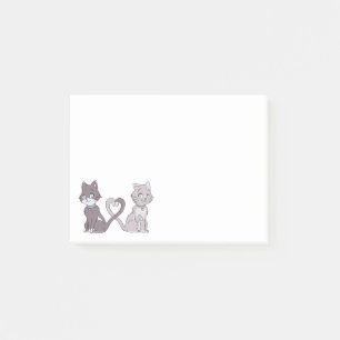 Süße Katzenliebhaber Graue Kitty Kätzchen Feline L Post-it Klebezettel