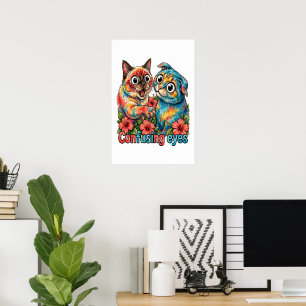 Süße Katzenliebhaber-Katze Lustige Siamese- & Char Poster