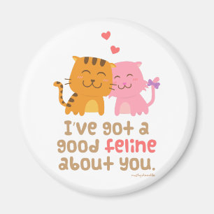 Süße Katzenliebhaber-Pun-Humor-Liebebekenntnis Magnet