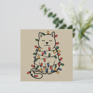 Süße Katzenliebhaber Weihnachtslichter Katzenmutte Feiertagskarte