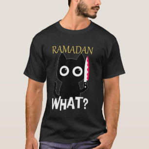 Süße Katzenliebhaberin verwirrt Ramadan Katzen Fas T-Shirt