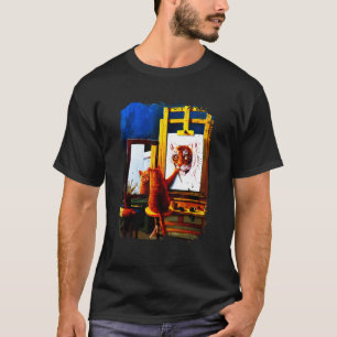 Süße Katzenmalerei Löwe Künstlerische Tierliebhabe T-Shirt