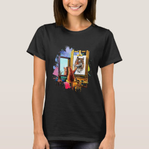 Süße Katzenmalerei Löwe Künstlerisches Tier T-Shirt