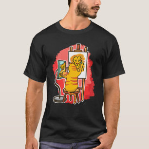 Süße Katzenmalerin malt Löwe Kätzchen Katze Malen T-Shirt