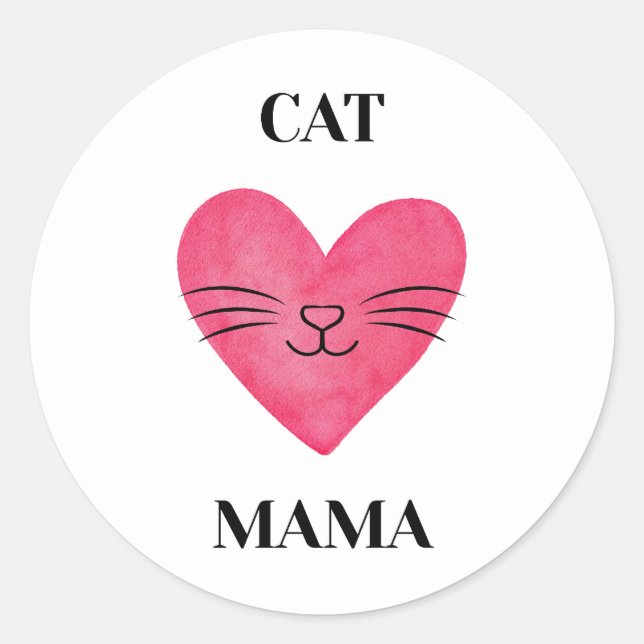 Süße Katzenmama Runder Aufkleber (Vorderseite)
