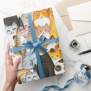 Süße Katzenmenge Geschenkpapier für Katzenliebhabe