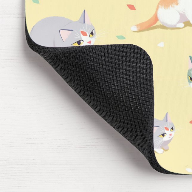 Süße Katzenmuster  Mousepad (Ecke)