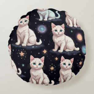 Süße Katzenmuster  Rundes Kissen