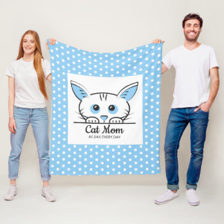 Süße Katzenmutter Fleece-Decke Fleecedecke